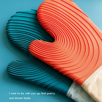 Thickened Silicone Gloves Household Microwave Oven Anti-Scald Insulation Glove, Pink, Light blue, Lake Blue