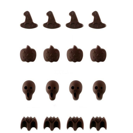 Halloween Cartoon Baking Set Chocolate Mold, Skull Shape, Pumpkin Head Shape, Bat Shape