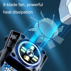 Mobile Phone Physical Fan Cooler Portable Suction Cup Phone Fast Radiator, Black, Silver