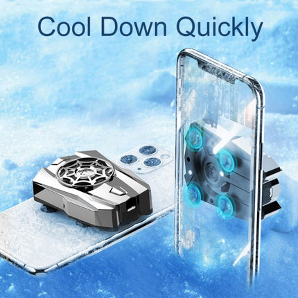Ventilador portátil para teléfono móvil, enfriador físico con ventosa, radiador rápido, negro y plateado