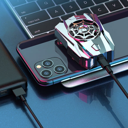 Ventilador portátil para teléfono móvil, enfriador físico con ventosa, radiador rápido, negro y plateado