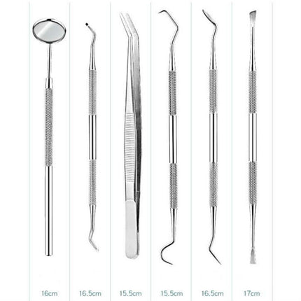 Stainless Steel Dental Tools Dental Care Tartar Tool Dentist Tool Set, 3 in 1 Silver Box, 5 in 1 Silver Box, 6 in 1 Silver Box, 6 in 1 Pink Box, 6 in 1 Black Box, 5 in 1 Steel Side Leather Case