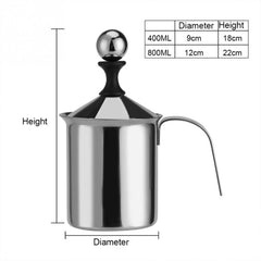 Stainless Steel Manual Foamer with Thickened Double Layer Foaming Filter