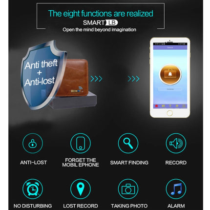 Men Leather Business Wallet Smart Anti-Lost Anti-Theft Wallet