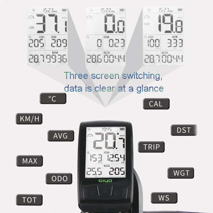 GIYO M4 Bicycle Computer Bluetooth Wireless Road Bike Speedometer Odometer, GIYO M4