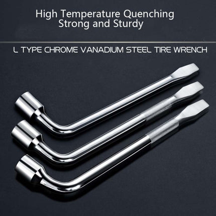 L-Type Car Tire Removal Tool Tire Wrench Socket Wrench, 17mm, 19mm, 21mm, 22mm, 23mm, 24mm