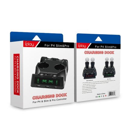 iPlay Gamepad Charger Multifunctional Charging Base For PS4 / PS4 Move / PS VR, For PS4 VR/PS VR/PS Move