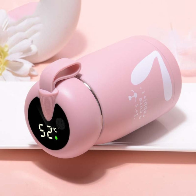 Cartoon Thermos Mug Intelligent Temperature Measurement Color Change Display Temperature Water Cup Couple Children Student Cup, Digital Display, Pink, Digital Display, Blue, Digital Display, Green, Digital Display, Brown