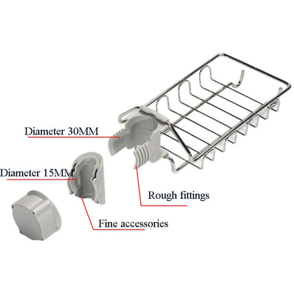 Faucet Rack Stainless Steel Perforated Free Kitchen Sink Storage Rack Rag Sponge Drain Rack, Type A, Type B, Type C