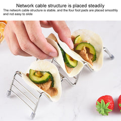 Taco Rack Stainless Steel 304 Taco Rack Taco Pancake Stand, Single Head Double Cup, Single Cup At Both Ends, 3 Grid Widened