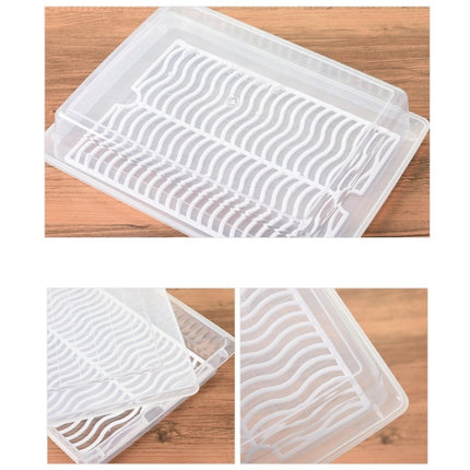Kitchen Refrigerator Drainable Fresh-Keeping Box Food Plastic Sealed Freezer Storage Box Fish Fresh Box, 27x20x5.5cm, 27x11x6cm