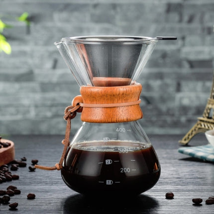 Hand Coffee Pot High Temperature Resistant 400ml Glass Coffee Pot