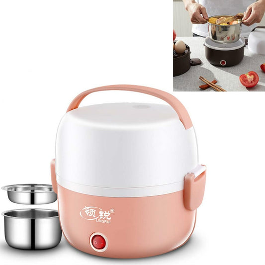 LINGRUI Multi-Function Electric Lunch Box Electric Heating Insulation Cooking Mini Rice Cooker, CN Plug, Double Layer, Three Layer