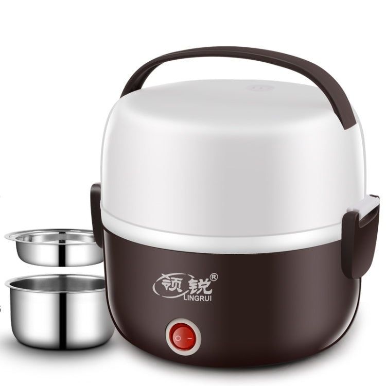 LINGRUI Multi-Function Electric Lunch Box Electric Heating Insulation Cooking Mini Rice Cooker, CN Plug, Double Layer, Three Layer