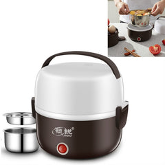 LINGRUI Multi-Function Electric Lunch Box Electric Heating Insulation Cooking Mini Rice Cooker, CN Plug, Double Layer, Three Layer