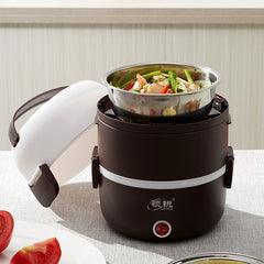 LINGRUI Multi-Function Electric Lunch Box Electric Heating Insulation Cooking Mini Rice Cooker, CN Plug, Double Layer, Three Layer