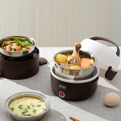 LINGRUI Multi-Function Electric Lunch Box Electric Heating Insulation Cooking Mini Rice Cooker, CN Plug, Double Layer, Three Layer