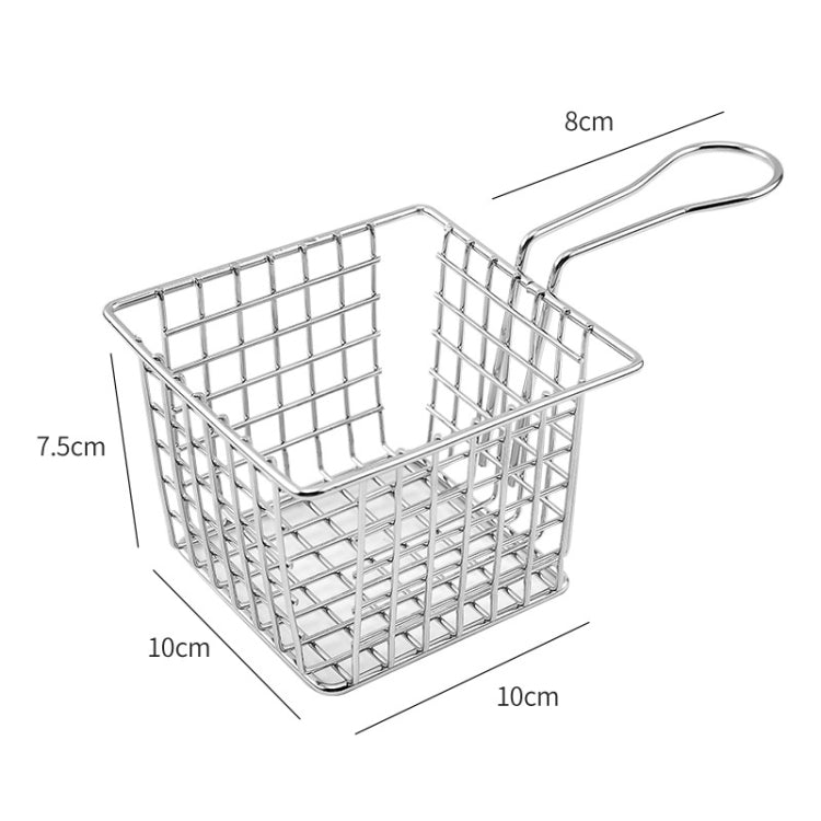 Electroplating Wrought Iron Fries Fried Basket Mini Grid Fried Food Storage Basket, Chrome, Bronze