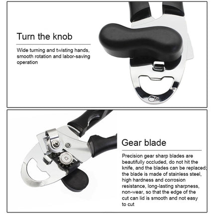 4 in 1 Multifunctional Can Opener Kitchen Household Lid Opener Canning Knife, Black, Green