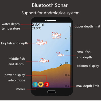 Fish Finder Wireless Mobile Phone Sonar Fish Finder APP Underwater Fish Finder Fishing Fishing Gear, APP Underwater Fish Finder, 2