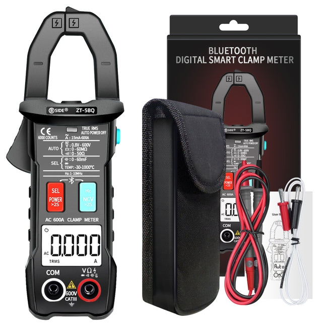 BSIDE  Bluetooth 5.0 6000 Words High Precision Smart AC Clamp Meter, ZT-5BQ, ZT-5BQ+C3140 Clip