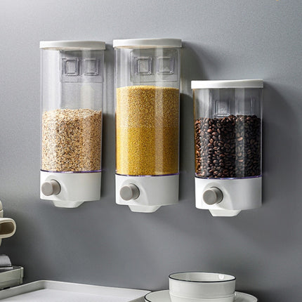 Wall-Mounted Miscellaneous Grain Storage Box Kitchen Large-Capacity Push-Type Sealed Tank, Medium, Large