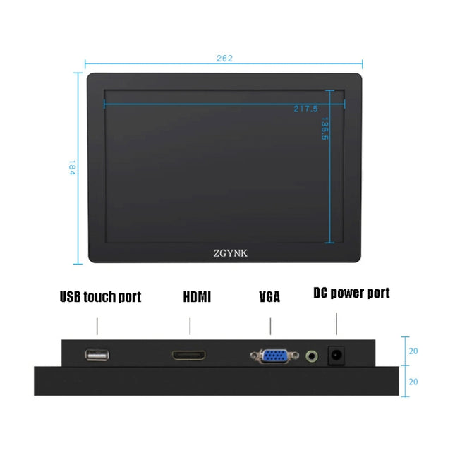 ZGYNK KQ101 HD Embedded Display Industrial Screen, 10 inch  Embedded, 15.6 inch  Embedded, 10 inch  Resistive, 15.6 inch  Resistive, 10 inch  Capacitive, 15.6 inch  Capacitive