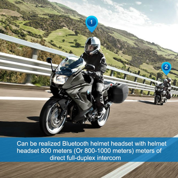 BT-S3 Motorcycle Helmet Bluetooth Headset Motorcycle Intercom Bluetooth Headset, With EU Plug Charger