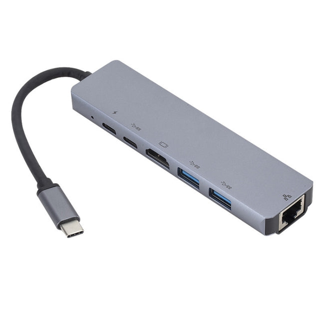 6 in 1 USB3.1 Type-C to HDMI+RJ45 Docking Station for Nintendo Type-C Docking Station, 6 in 1