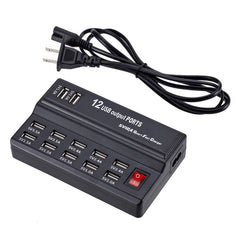 100-240V USB Interface Smart Fast Charge Digital Electronic Charger Multifunctional Charger, US Plug, 10 Ports, 12 Ports