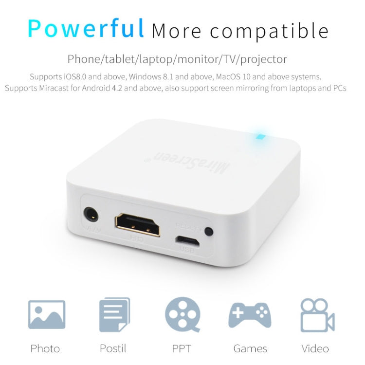 MiraScreen Car Multimedia Display Device Dongle Audio Video Miracast WiFi Mirror Box, Support Andriod and iOS, AV and HDTV Ports