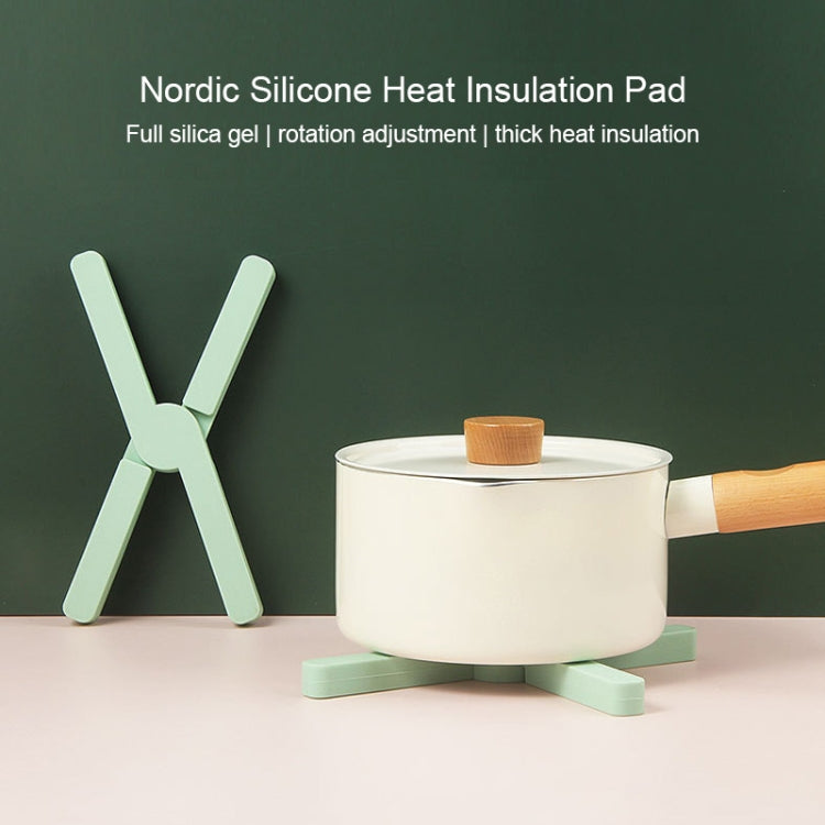 Thickened X-shaped Silicone Foldable Pot Mat Kitchen  Heat-Insulation Meal Coaster High Temperature Table Mat, Green, Blue, Orange, Dark Gray