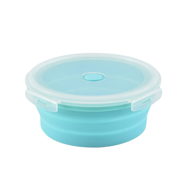 Microwave Portable Folding Lunch Box Round Silicone Lunch Box Random Colour Delivery, Capacity:350ml