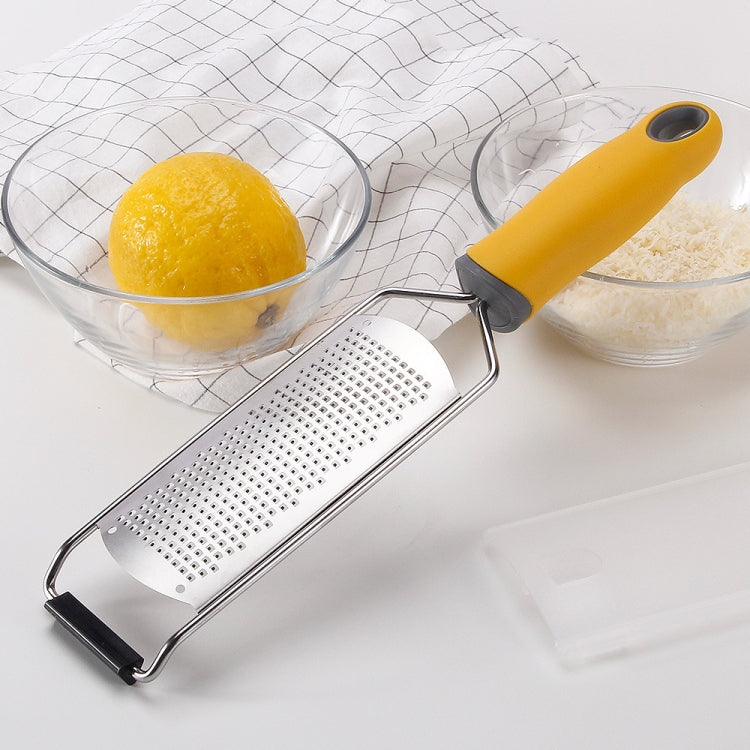 304 Stainless Steel Multifunctional Wide-Board Cheese Shavings Chocolate Lemon Zest Shredder, Cheese Grater (Yellow)