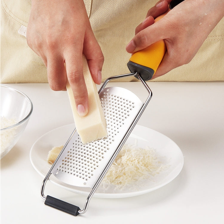 304 Stainless Steel Multifunctional Wide-Board Cheese Shavings Chocolate Lemon Zest Shredder, Cheese Grater (Yellow)