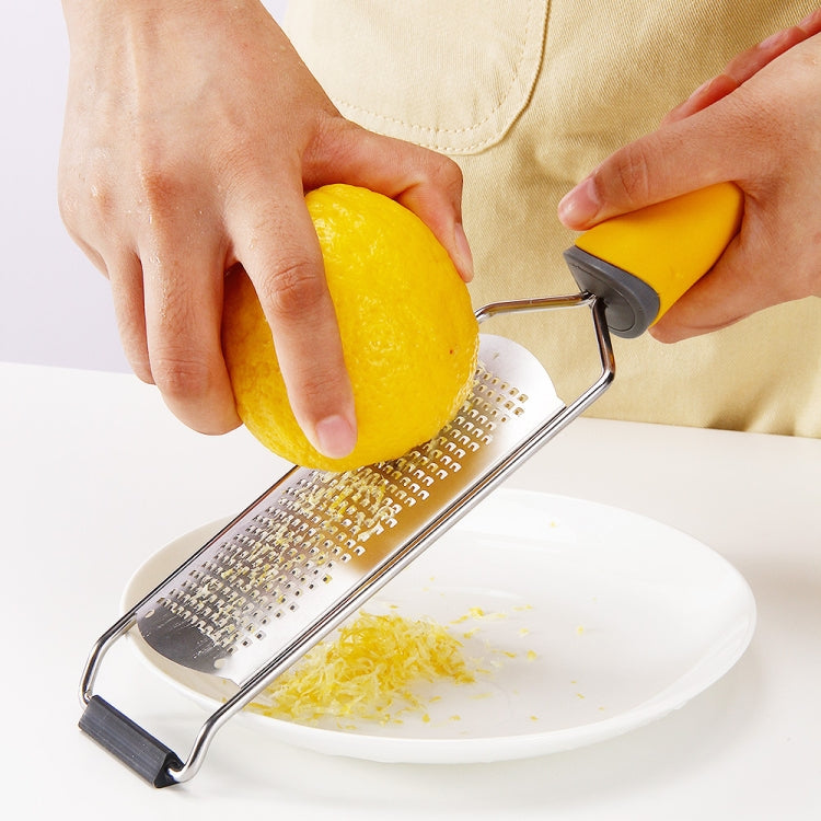 304 Stainless Steel Multifunctional Wide-Board Cheese Shavings Chocolate Lemon Zest Shredder, Cheese Grater (Yellow)