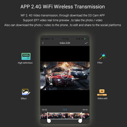 ORDRO EP7 4K Head-Mounted  Auto Focus Live Video Smart Sports Camera