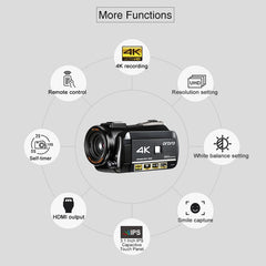 ORDRO AC3 3.1 inch IPS Screen 4K Full HD 13MP Night Vision WiFi Live Camcorder DV Digital Camera, Standard, Standard + Microphone, Standard+ Microphone +Fill Light