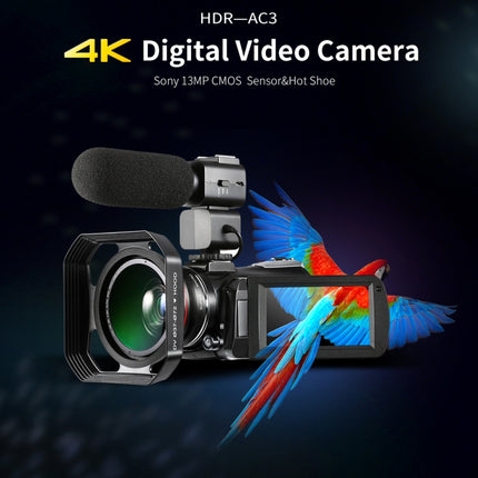 ORDRO AC3 3.1 inch IPS Screen 4K Full HD 13MP Night Vision WiFi Live Camcorder DV Digital Camera, Standard, Standard + Microphone, Standard+ Microphone +Fill Light