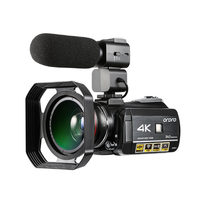 ORDRO AC3 3.1 inch IPS Screen 4K Full HD 13MP Night Vision WiFi Live Camcorder DV Digital Camera, Standard, Standard + Microphone, Standard+ Microphone +Fill Light