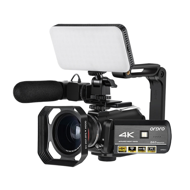 ORDRO AC3 3.1 inch IPS Screen 4K Full HD 13MP Night Vision WiFi Live Camcorder DV Digital Camera, Standard, Standard + Microphone, Standard+ Microphone +Fill Light