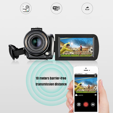 Cámara de vídeo digital ORDRO AC5 4K HD con visión nocturna, WiFi, zoom óptico de 12X, videocámara DV, estándar, estándar + micrófono, estándar + micrófono + soporte de mano, estándar + micrófono + luz de relleno