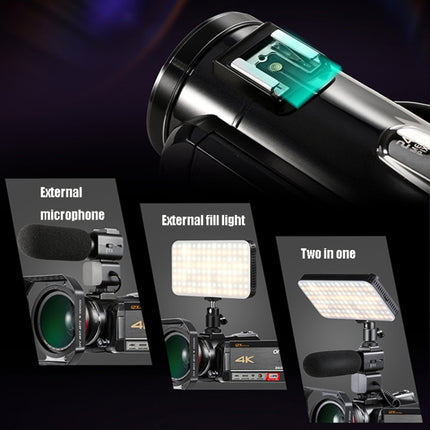 Cámara de vídeo digital ORDRO AC5 4K HD con visión nocturna, WiFi, zoom óptico de 12X, videocámara DV, estándar, estándar + micrófono, estándar + micrófono + soporte de mano, estándar + micrófono + luz de relleno