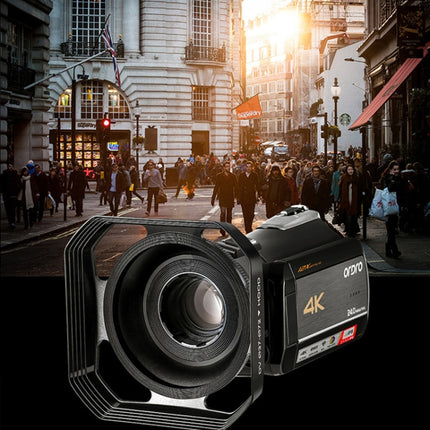 Cámara de vídeo digital ORDRO AC5 4K HD con visión nocturna, WiFi, zoom óptico de 12X, videocámara DV, estándar, estándar + micrófono, estándar + micrófono + soporte de mano, estándar + micrófono + luz de relleno