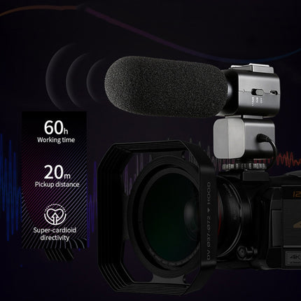 Cámara de vídeo digital ORDRO AC5 4K HD con visión nocturna, WiFi, zoom óptico de 12X, videocámara DV, estándar, estándar + micrófono, estándar + micrófono + soporte de mano, estándar + micrófono + luz de relleno