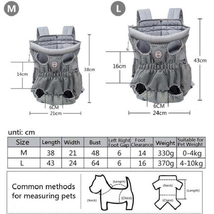 Doglemi Pet Outing Backpack Dog Shoulder Chest Bag Breathable Mesh Dog Cat Bag