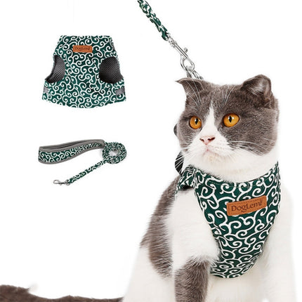 Arnés de pecho con cuerda de tracción para gatos DogLemi Pet, tipo chaleco, traje de tracción, cuerda para caminar para gatos, XS, S
