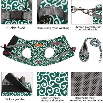 Arnés de pecho con cuerda de tracción para gatos DogLemi Pet, tipo chaleco, traje de tracción, cuerda para caminar para gatos, XS, S