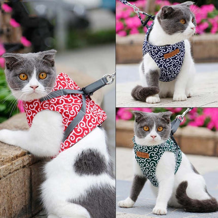 Arnés de pecho con cuerda de tracción para gatos DogLemi Pet, tipo chaleco, traje de tracción, cuerda para caminar para gatos, XS, S