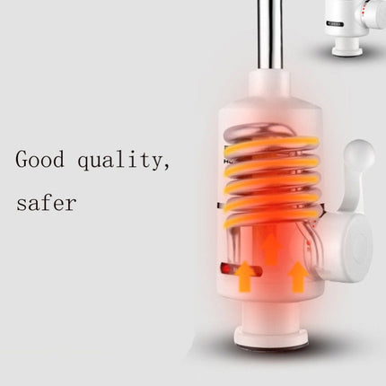 Kitchen Instant Electric Hot Water Faucet EU Plug, Digital Display Big Elbow